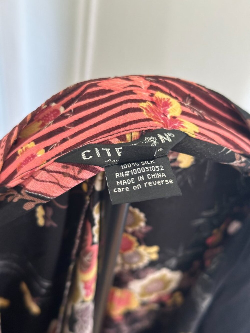 Citron Santa Monica 100% Silk Kimono Jacket / Duster | Floral | Size 3X - Picture 6 of 6